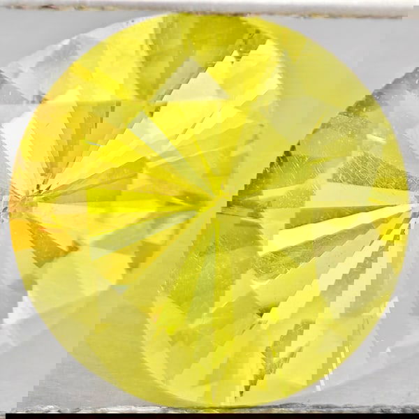 Natural Yellow Lemon Quartz 5.10 Ct. Round Diamond Cut 11.1 Mm Gemstone From Brazil (1 of 3)