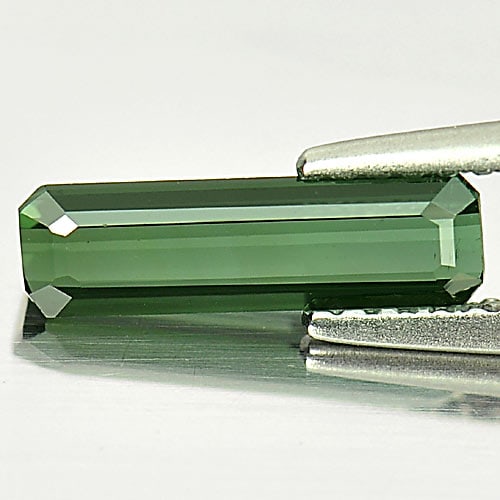 Natural Green Tourmaline 0.83 Ct. Octagon Shape 11.3 x 3.4 Mm Gemstone from Nigeria (1 of 3)