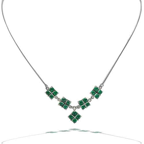 Natural Green Aventurine 925 Sterling Silver Necklace Jewelry 12.18 G. Length 10 Inch. (1 of 3)