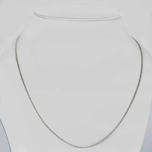 925 Sterling Silver Necklace Jewelry Length 20 Wide Size 1.2 mm. 2.42 G. (1 of 3)