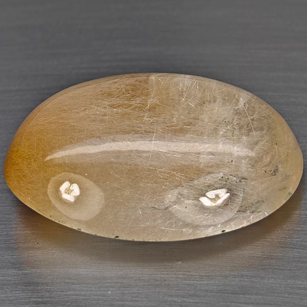 Natural Rutilated Quartz 72.94 Ct. Oval Cabochon Shape 32 x 24 Mm Gemstone From Thailand (1 of 3)