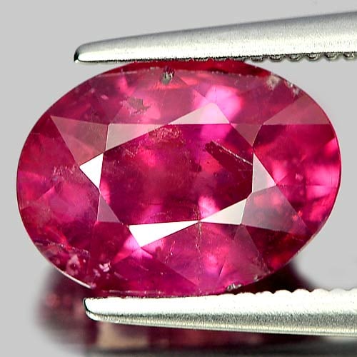Natural Purplish Pink Ruby 3.89 Ct. Oval Shape 10.5 x 7.8 Mm Gemstone from Mozambique (1 of 3)