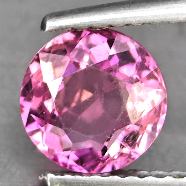 Natural Pink Tourmaline 1.24 Ct. Round Shape 7 Mm Gemstones From Nigeria (1 of 3)