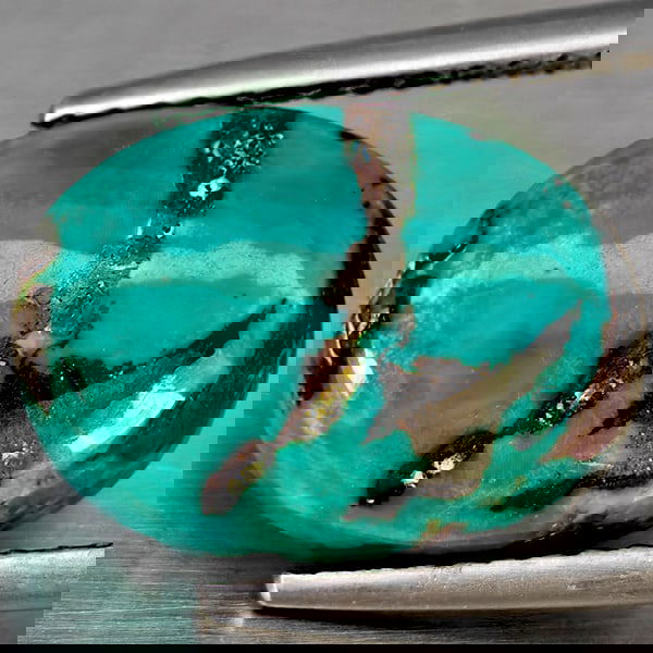 Natural Multi Color Green Turquoise 5.33 Ct. Oval Shape Cabochon 14.2 x 10.2 Mm Gemstone from india (1 of 3)