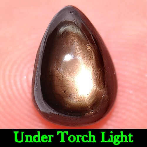 Natural Star Black Sapphire 6 Rays 2.59 Ct. Pear Cabochon Shape 9 x 6.5 Mm. Gemstone From Thailand: Product ID: 806153808 Product Name: Natural Star Sapphire Weight: 2.59 CT. Size: 9 x 6.5 x 4 MM. Shape: Pear Cabochon Color: Black Clarity:Opaque Luster: Good 6 Rays Star Gems Origin: Thailand Treatme
