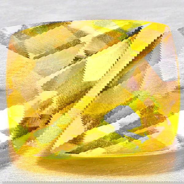 Natural Yellow Citrine 2.54 Ct. Cushion Checkerboard Cut 10 x 7.9 Mm Gemstone From Brazil: Product ID: 801815315 Product Name: Natural Citrine Weight: 2.54 CT. Size: 10 x 7.9 x 5 MM. Shape: Cushion Checkerboard Cut Color: Yellow Clarity:VVS - VSI Luster: Good Gems Origin: Brazil Treatment: