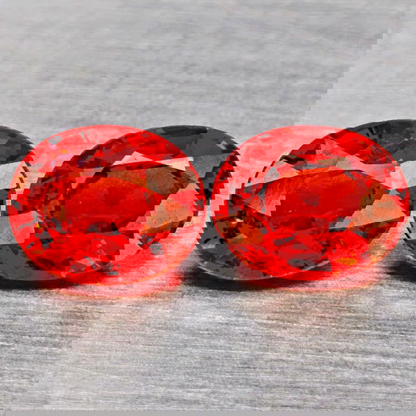 Natural Orange Red Spessartine Garnet 1.36 Ct. 2 Pcs Oval Shape 5.8 x 4.6 Mm Gemstones From Namibia (1 of 3)