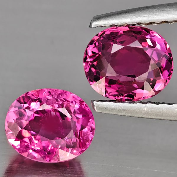 Natural Pink Tourmaline 1.64 Ct. 2 Pcs Oval Shape 6.2 x 5.1 Mm Gemstone from Nigeria (1 of 3)