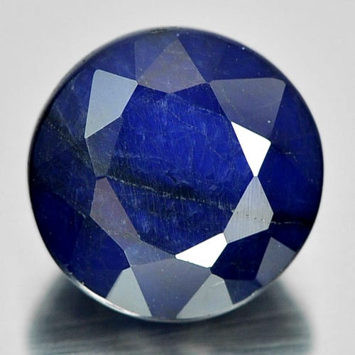 Natural Deep Blue Diffusion Sapphire 4.47 Ct. Round Shape 9 Mm Gemstone from Madagascar (1 of 3)