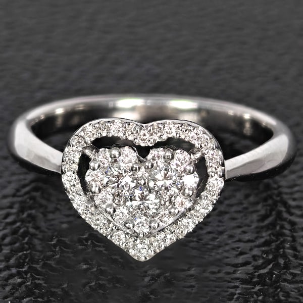 Natural White Diamond 0.26 Ct. With Platinum 900 Ring Jewelry 4.30 Grams Size 5.50 (1 of 3)