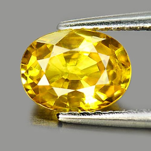 Natural Yellow Sapphire 1.19 Ct. Oval Shape 7.4 x 5.6 Mm. Gemstone From Thailand (1 of 3)