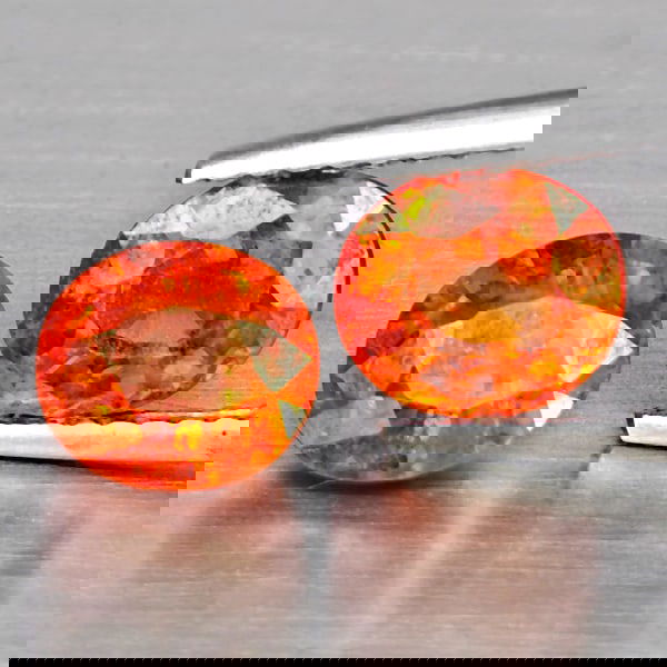 Natural Orangish Red Spessartine Garnet 3.15 Ct. 2Pcs Oval Shape 6.9 x 6.2 Mm Gemstones From Namibia: Product ID: 802937909 Product Name: Natural Garnet Weight: 3.15 CT. Size: 6.9 x 6.2 x 4.4 MM. Shape: Oval Shape Color: Orangish Red Clarity:SI1 Luster: Good Gems Origin: Namibia Treatment: Unheated Cr
