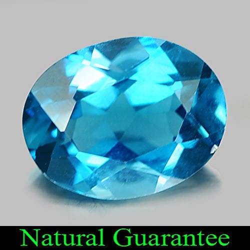 Natural London Blue Topaz 2.20 Ct. Oval Shape 9 x 7 Mm Gemstone from Brazil: Product ID: 807160985 Product Name: Natural Blue Topaz Weight: 2.20 CT. Size: 9 x 7 x 4.4 MM. Shape: Oval Color: London Blue Clarity:VVS Luster: Good Gems Origin: Brazil Treatment: Treated Crystal Str