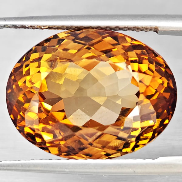 Natural Imperial Topaz 18.47 Ct. VVS Oval Shape 16.5 x 12.8 Mm Gemstone From Brazil (1 of 3)