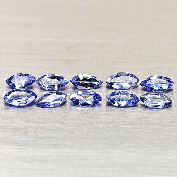 Natural Violetish Blue Tanzanite 1.31 Ct. 10 Pcs Marquise Shape 5.1 x 2.6 Mm Gemstones From Tanzania (1 of 3)