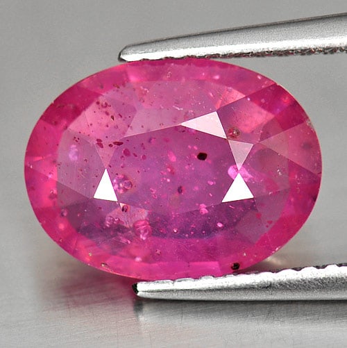 Natural Red Pink Ruby 3.03 Ct. Oval Shape 11.1 x 8.4 Mm Gemstone from Mozambique (1 of 3)