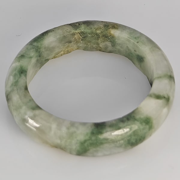 Natural Mutil-Color Green Jade Ring 19.35 Ct. Round Cabochon Size 9.5 Gemstone (1 of 3)