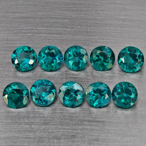 Natural Bluish Green Topaz 3.45 Ct. 10 Pcs. Round Shape 4.2 Mm. Gemstone from Brazil (1 of 3)