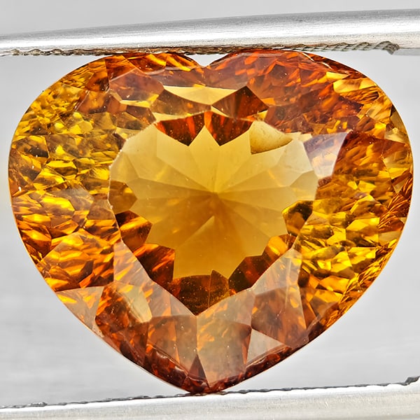 Natural Imperial Topaz 17.30 Ct. VVS Heart Concave Cut 16.5 x 13.9 Mm. Gemstone From Brazil (1 of 3)