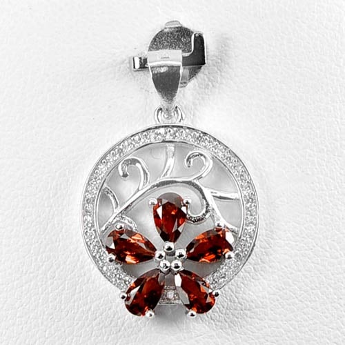 Natural Garnet 925 Sterling Silver Pendant Jewelry 2.35 G. Flower Design: Product ID: 280530064 Product Type: 925 Sterling Silver Fine Jewelry Jewelry Weight: 2.35 Grams. Gemstones Color: Red Metal: Solid Silver 92.5%. Gemstone Detail: Average Range 2.35 - 2.46 Grams Per 1
