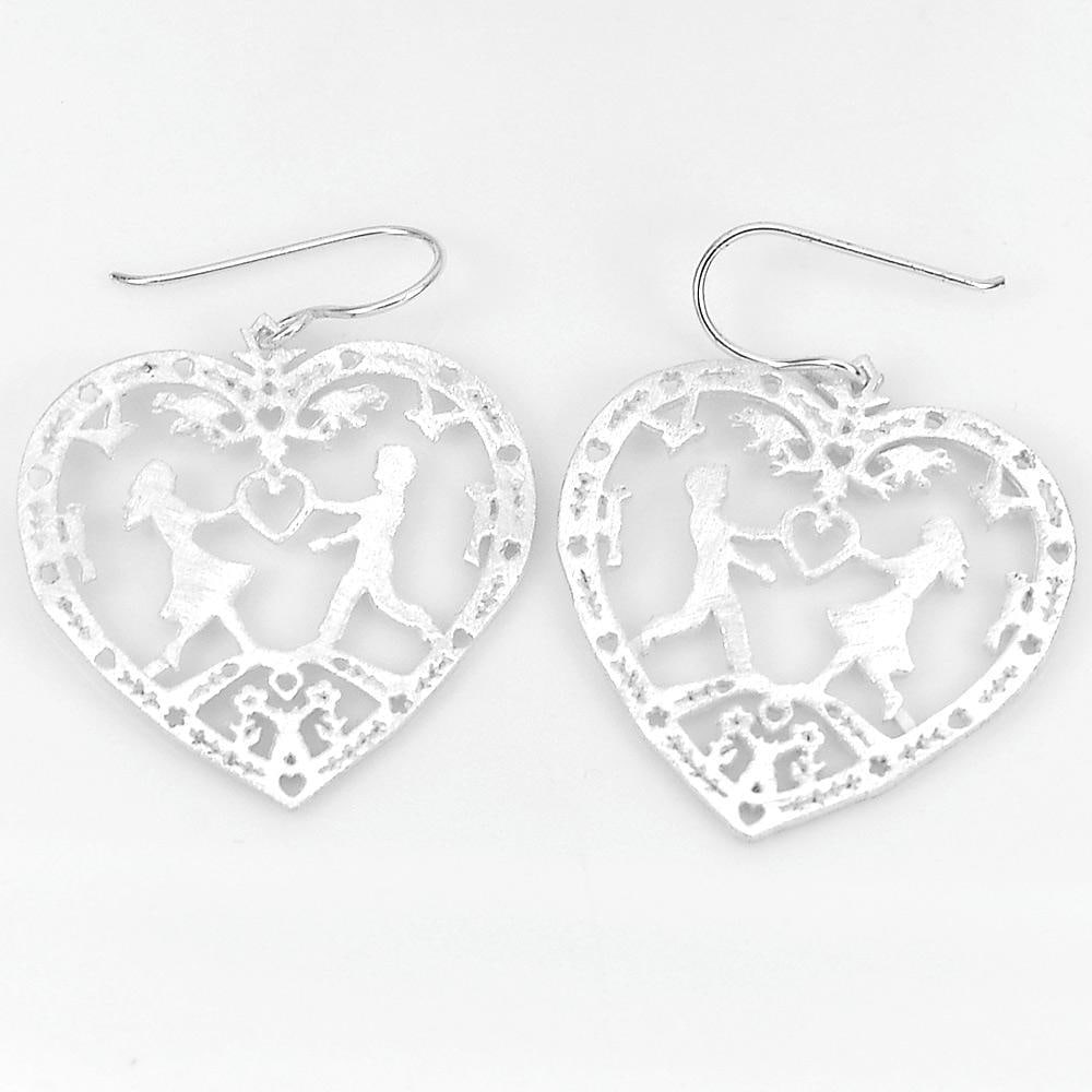 925 Sterling Silver Dangle Earrings Jewelry 6.70 Grams Beautiful Design (1 of 3)