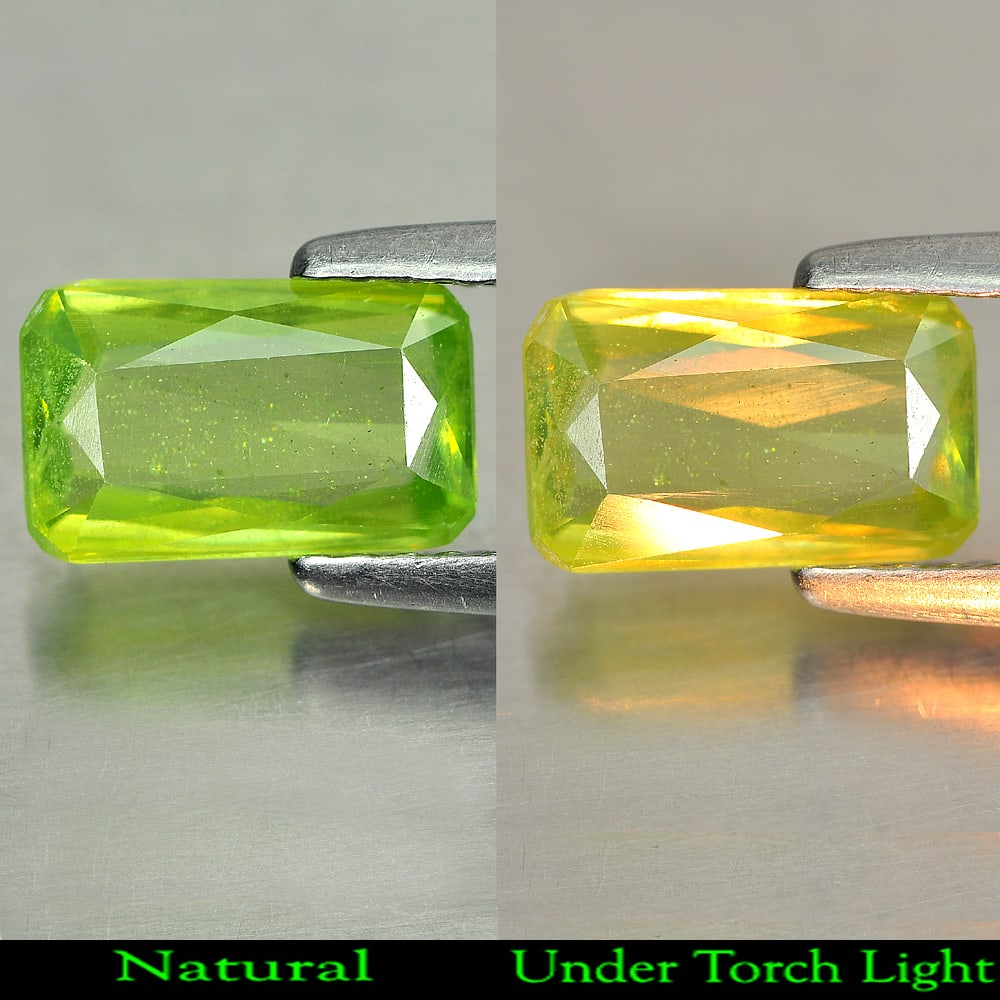Natural Green Titanium Sphene With Rainbow Spark 1.23 Ct. Octagon Shape 8.6 x 5.4 Mm Gemstone: Product ID: 806507833 Product Name: Natural Sphene Weight: 1.23 CT. Size: 8.6 x 5.4 x 2.3 MM. Shape: Octagon Color: Green With Rainbow Spark Clarity:SI1 Luster: Adamantine Gems Origin: Madagascar Trea