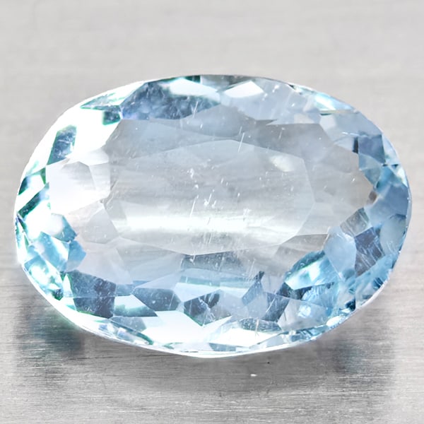 Natural Baby Blue Aquamarine 1.21 Ct. Oval Shape 8.6 x 6.5 Mm Gemstone From Brazil: Product ID: 800812148 Product Name: Natural Aquamarine Weight: 1.21 CT. Size: 8.6 x 6.5 x 3.5 MM. Shape: Oval Shape Color: Baby Blue Clarity:SI1 Luster: Good Gems Origin: Brazil Treatment: Unheated Cr
