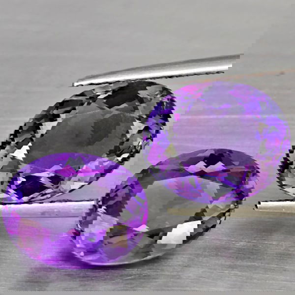 Natural Purple Amethyst 7.76 Ct. 2 Pcs. VVS Oval Shape 11.3 x 9.3 Mm Gemstone From Brazil (1 of 3)