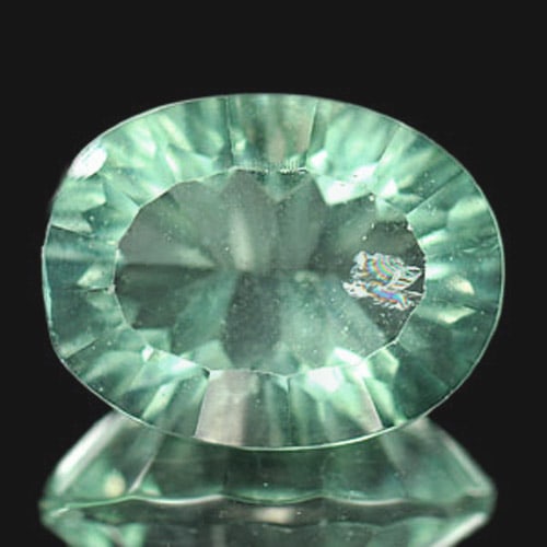 Natural Green Flourite 10.45 Ct. Oval Concave Cut 15.6 x 12 Mm Gemstone From Brazil (1 of 3)