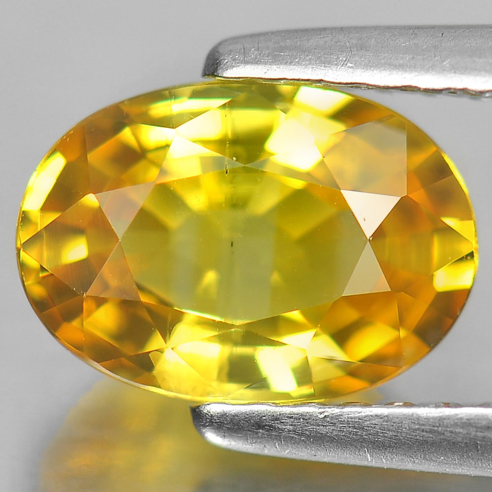 Natural Yellow Sapphire 1.71 Ct. Oval Shape 8.6 x 6 Mm. Gemstone From Thailand (1 of 3)