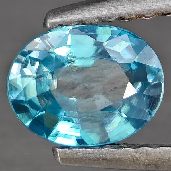 Natural Blue Zircon 1.09 Ct. Oval Shape 7 x 5.4 Mm Gemstone from Cambodia (1 of 3)