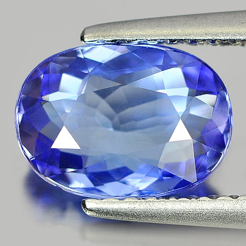 Certified Natural Violetish Blue Tanzanite 1.62 Ct. Oval Shape 8.97 x 6.49 Mm Gemstone From Tanzania (1 of 4)