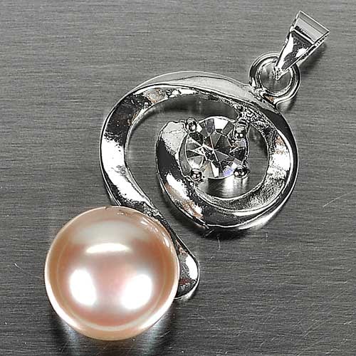 Natural Peach Pearl Rhodium 925 Silver Plated Pendant Jewelry 3.54 Grams: Product ID: 805206209 Product Type: 925 Sterling Silver Fine Jewelry Jewelry Weight: 3.54 Grams. Gemstones Color: Peach Metal: Solid Silver 92.5%. Gemstone Detail: Center: Round Cabochon Natural Peach
