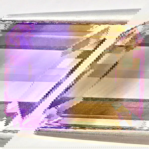 Natural Bi Color Ametrine 7.13 Ct. Octagon Shape 12.6 x 9.6 Mm Gemstone From Bolivia (1 of 3)