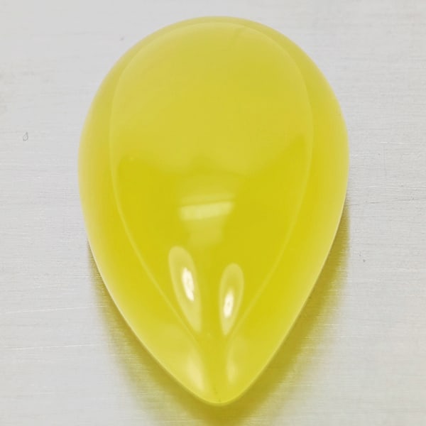 Natural Yellow Lemon Quartz 38.46 Ct. Pear Cabochon Shape 26 x 16.5 Mm Gemstone From Brazil (1 of 3)