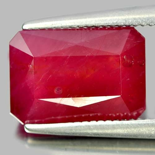 Natural Purplish Red Ruby 4.46 Ct. Octagon Shape 10.6 x 7.3 Mm. Gemstone From Madagascar (1 of 3)