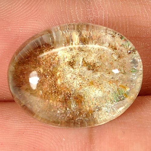 Natural Moss Quartz 18.22 Ct. Oval Cabochon Shape 19.1 x 14.8 Mm Gemstone From Thailand (1 of 3)