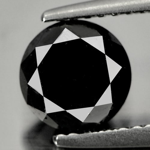 Natural Black Diamond 1.86 Ct. Round Brilliant Cut Size 6.8 x 5.4 Mm. (1 of 3)
