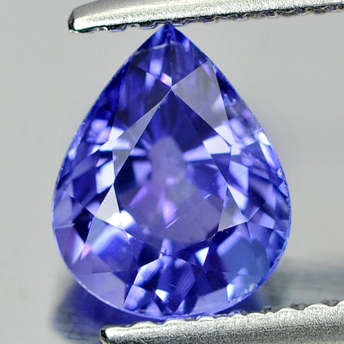 Natural Violetish Blue Tanzanite 1.31 Ct. Pear Shape 8 x 6.4 Mm. Gemstone From Tanzania (1 of 3)