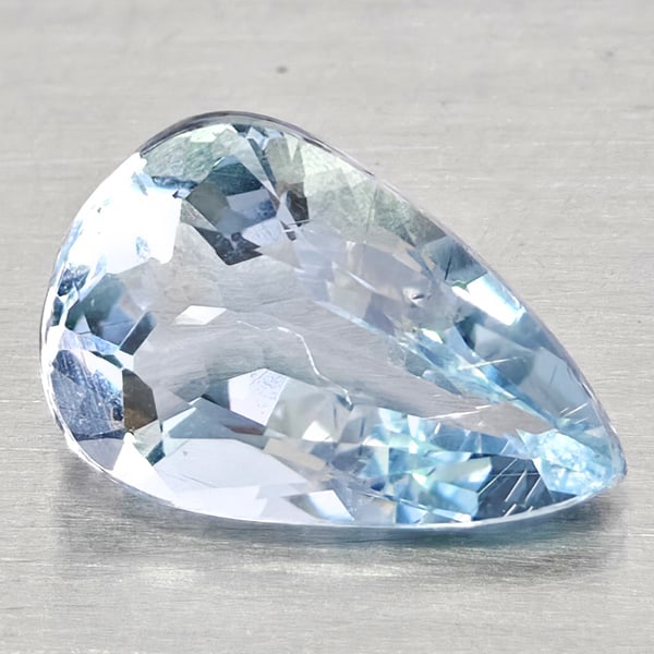 Natural Light Blue Aquamarine 1.01 Ct. Pear Shape 8.9 x 5.9 Mm Gemstone From Brazil (1 of 3)