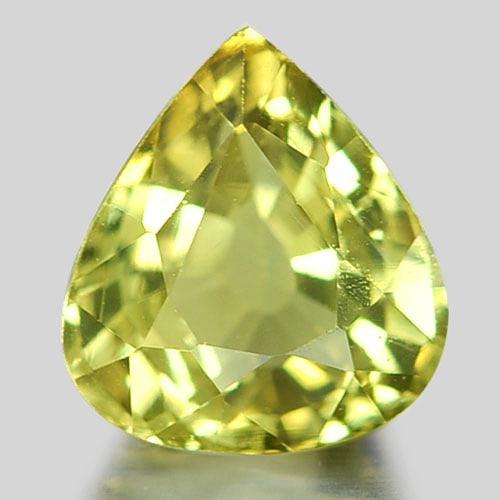 Natural Yellowish Green Chrysoberyl 1.09 Ct. Pear Shape 6.2 x 5.7 Mm. Gemstone From Madagascar (1 of 3)