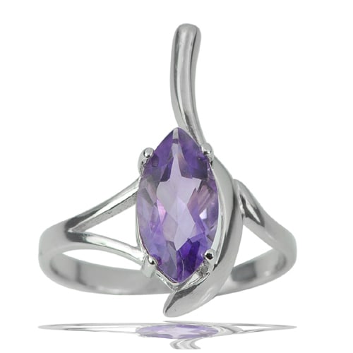 Natural Purple Amethyst 925 Sterling Silver Ring Jewelry Size 7 (1 of 3)