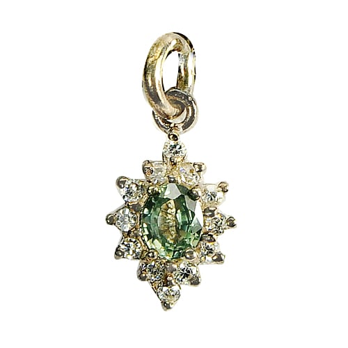 Natural Green Songea Sapphire 925 Sterling Silver Pendant Jewelry: Product ID: 202100643 Product Type: 925 Sterling Silver Fine Jewelry Jewelry Weight: 0.61 Grams. Gemstones Color: Green Metal: Solid Silver 92.5%. Gemstone Detail: Center: Oval Natural Green Songea Sa