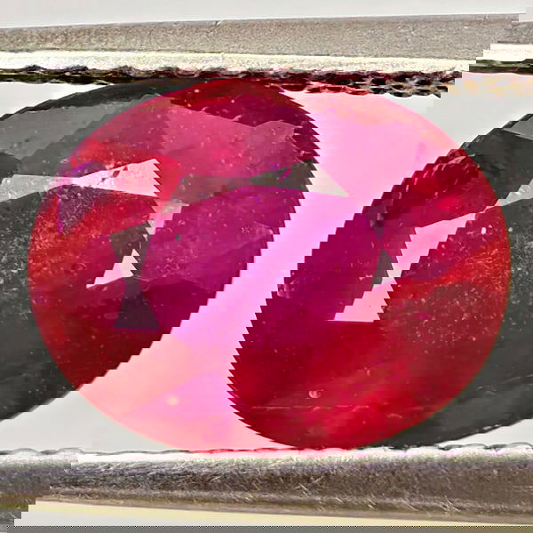 Natural Purplish Red Ruby 2.97 Ct. Oval Shape 9.1 x 7.3 Mm Gemstone From Madagascar (1 of 3)