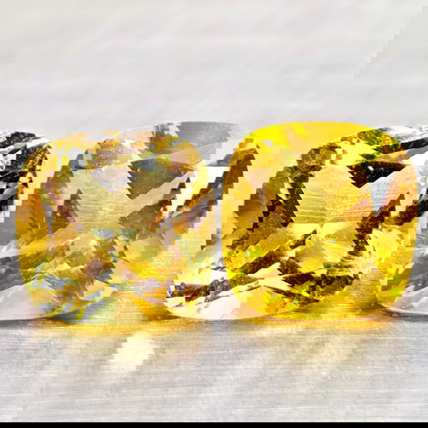 Natural Yellow Citrine 2.72 Ct. 2 Pcs Cushion Shape 6.9 x 6.9 Mm. Unheated Gemstones (1 of 3)