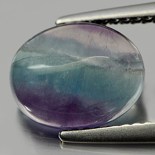 Natural Multi-Color Fluorite 3.28 Ct. Oval Cabochon Shape 10 x 8 Mm. Unheated Gemstone From Brazil (1 of 3)