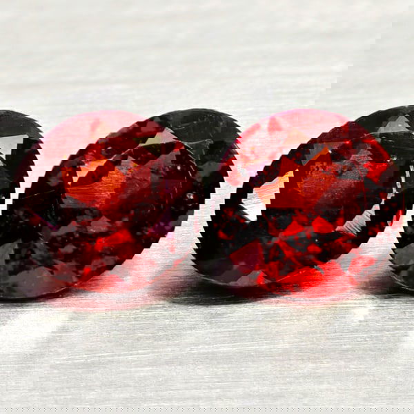 Natural Orangish Red Garnet 1.22 Ct. 2 Pcs. Round Shape 5 Mm. Unheated Gemstones (1 of 3)