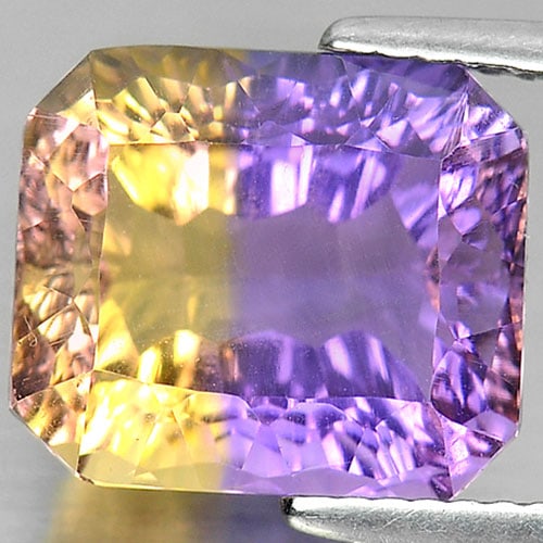 Natural Bi Color Ametrine 6.70 Ct. Clean Octagon Millennium Cut 11.7 x 10 Mm. Gemstone From Bolivia (1 of 3)