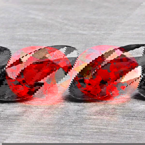 Natural Orange Red Spessartine Garnet 1.42 Ct. 2 Pcs. Oval Shape 5.5 x 4.6 Mm. Unheated Gemstones (1 of 3)