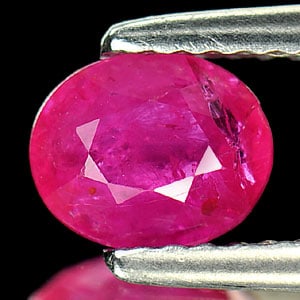 Natural Purplish Pink Ruby 0.87 Ct. Oval Shape 6.5 x 5.3 Mm. Gemstone From Tanzania (1 of 3)